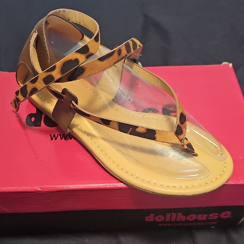Dollhouse Tan and Black Gladiator Sandals